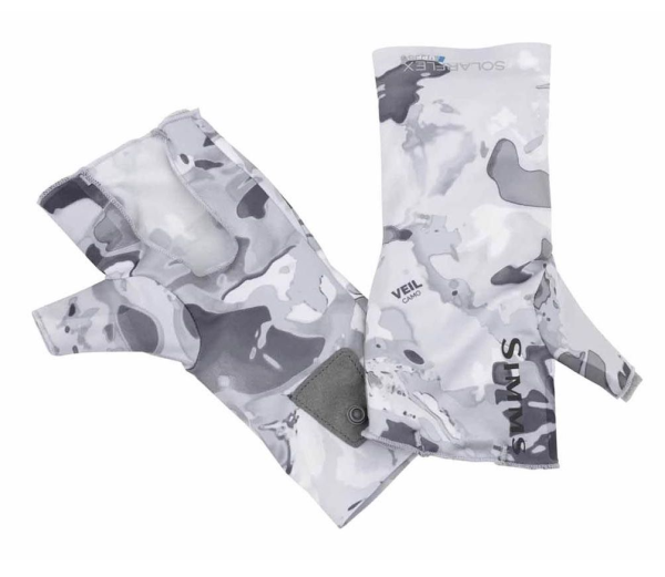 Simms Solarflex No Finger Sungloves Cloud Camo Grey Simms Solarflex No Finger Sungloves Cloud Camo Grey